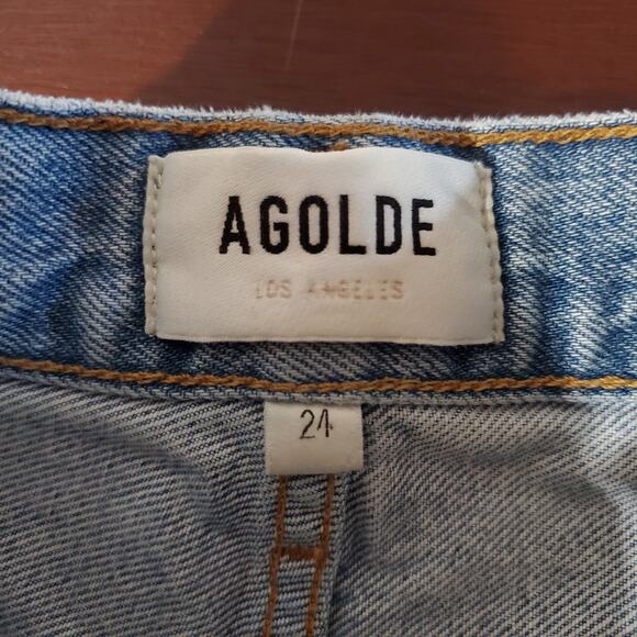 Agolde Dame High Rise Button Fly Wide Leg Light Wash Jeans Size 24 Baggy Skater - Picture 7 of 12